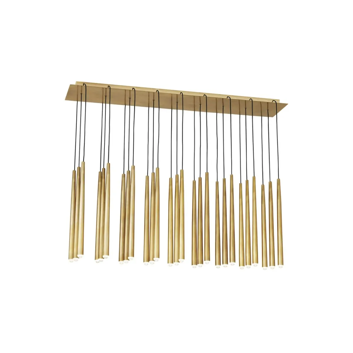Pylon 43 in. 27 Lights LED Chandelier 277V Natural Brass Finish
