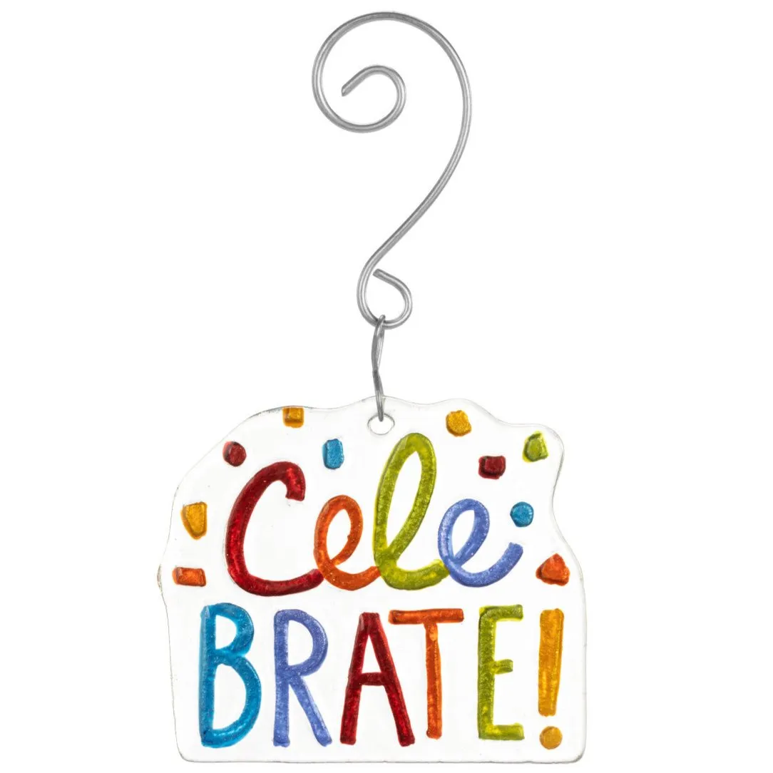 "Celebrate!" Glass Fusion Ornament