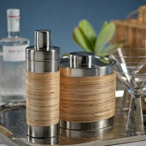 Rattan and Steel Ice Bucket