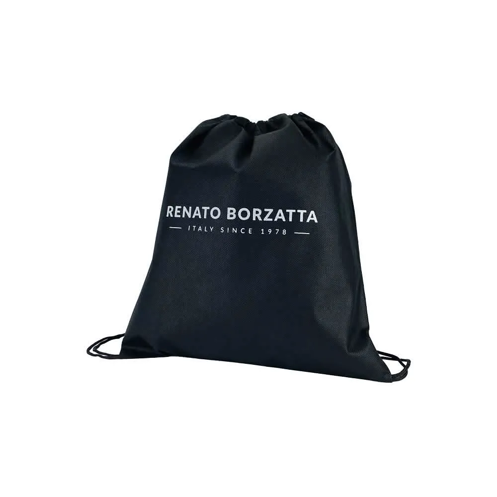 Renato Borzatta Authentic Leather Bucket Bag with Detachable Pouch in Rich Blue