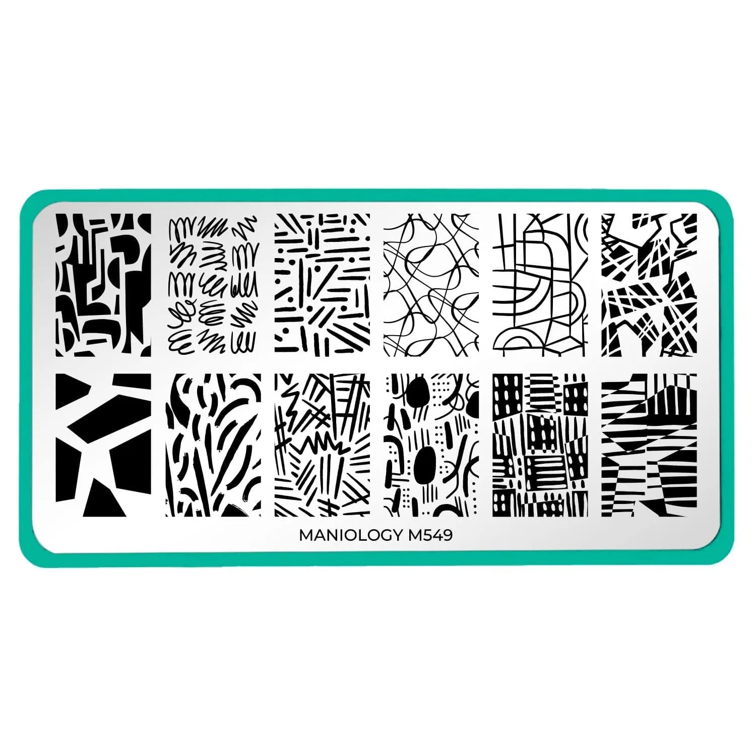 Scribbled Geos (M549) - Nail Stamping Plate