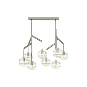 Sedona 39 in. 8 Lights Chandelier Satin Nickel Finish Clear