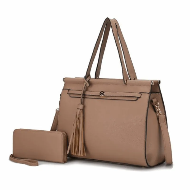 Shelby Satchel Handbag with Wallet Vegan Leather