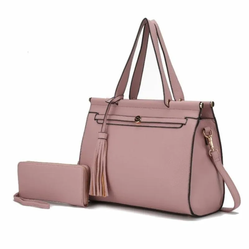 Shelby Satchel Handbag with Wallet Vegan Leather