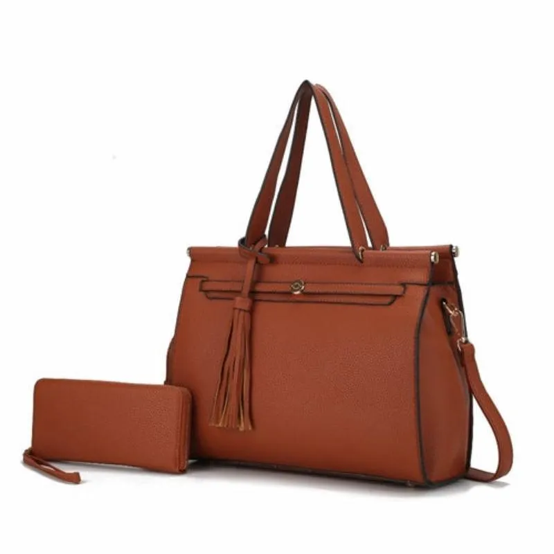 Shelby Satchel Handbag with Wallet Vegan Leather