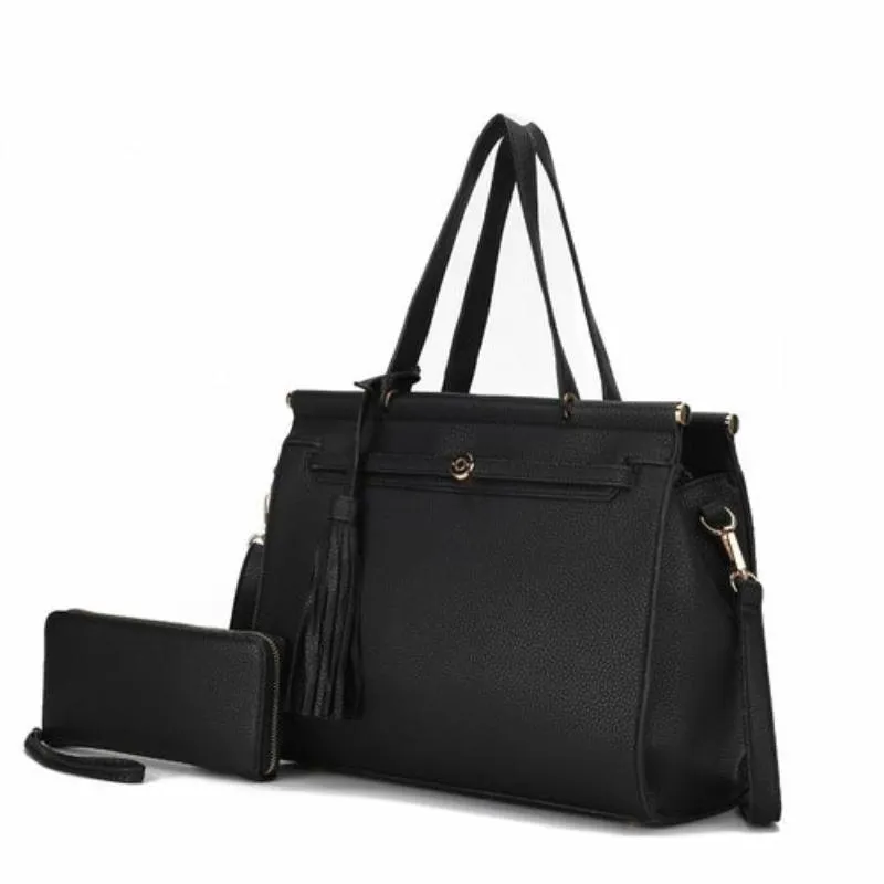 Shelby Satchel Handbag with Wallet Vegan Leather