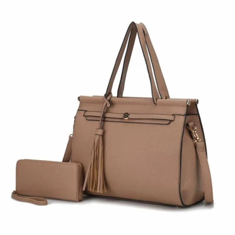 Shelby Satchel Handbag with Wallet Vegan Leather