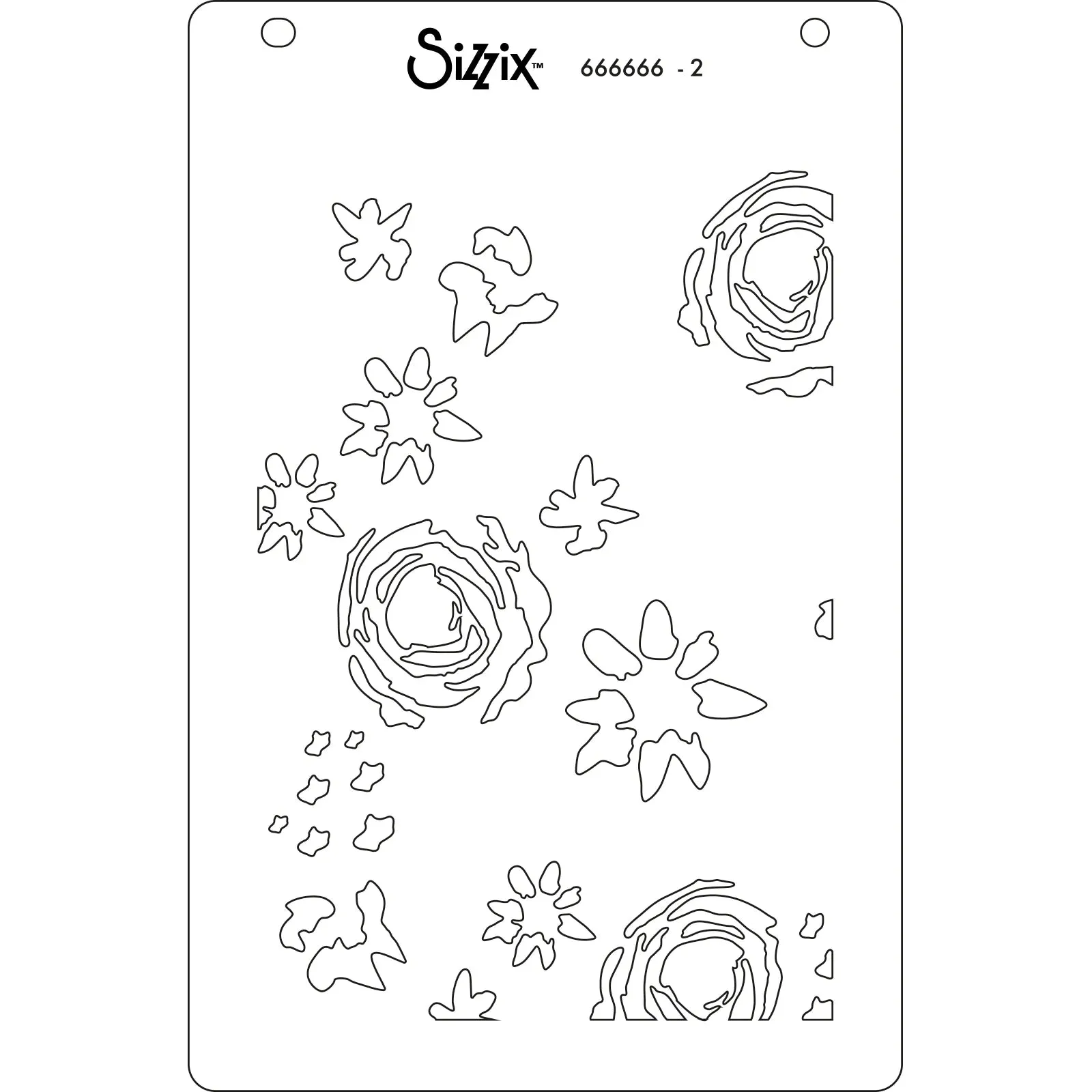 Sizzix A6 Layered Stencil 4/Pkg - Abstract Blooms