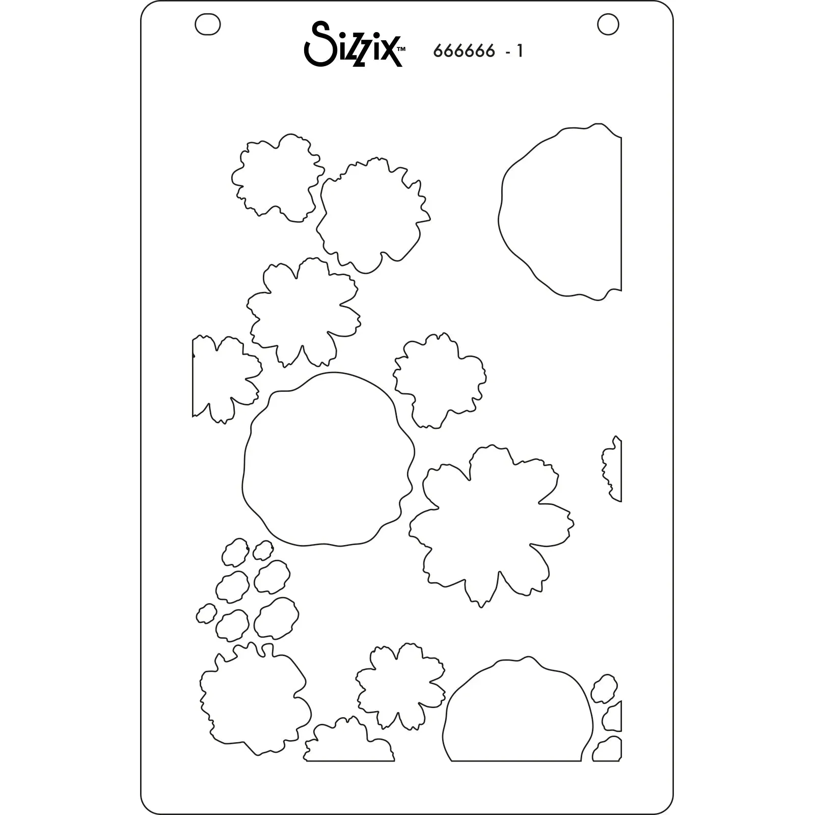 Sizzix A6 Layered Stencil 4/Pkg - Abstract Blooms