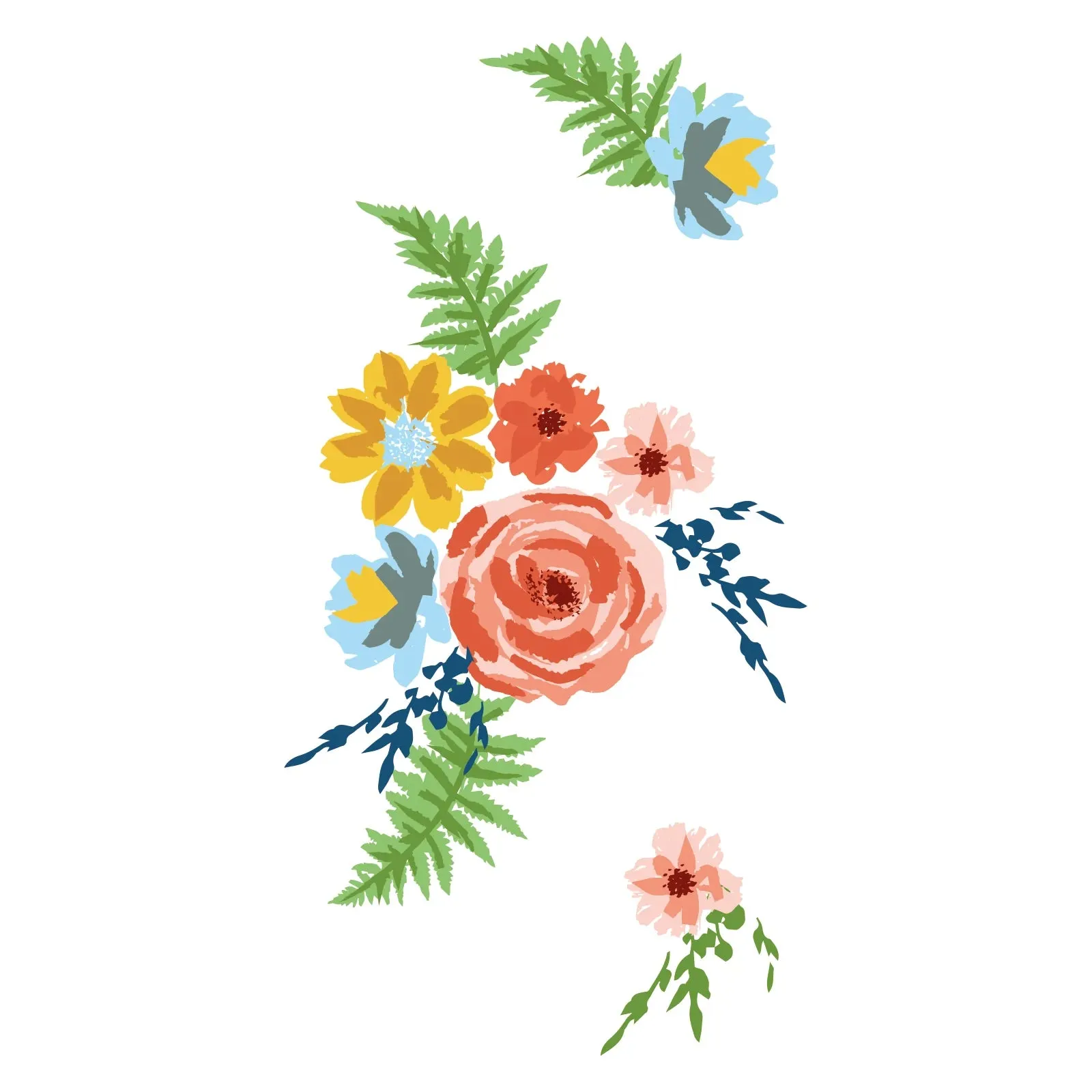 Sizzix Layered Clear Stamps 20/Pkg - Painted Florals