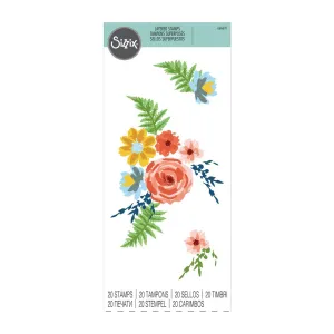Sizzix Layered Clear Stamps 20/Pkg - Painted Florals