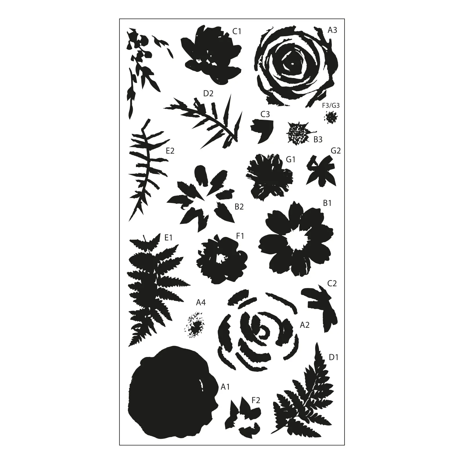 Sizzix Layered Clear Stamps 20/Pkg - Painted Florals