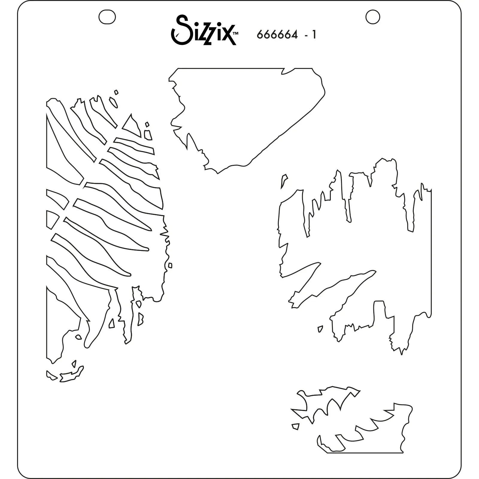 Sizzix Layered Stencil 4/Pkg - Fern