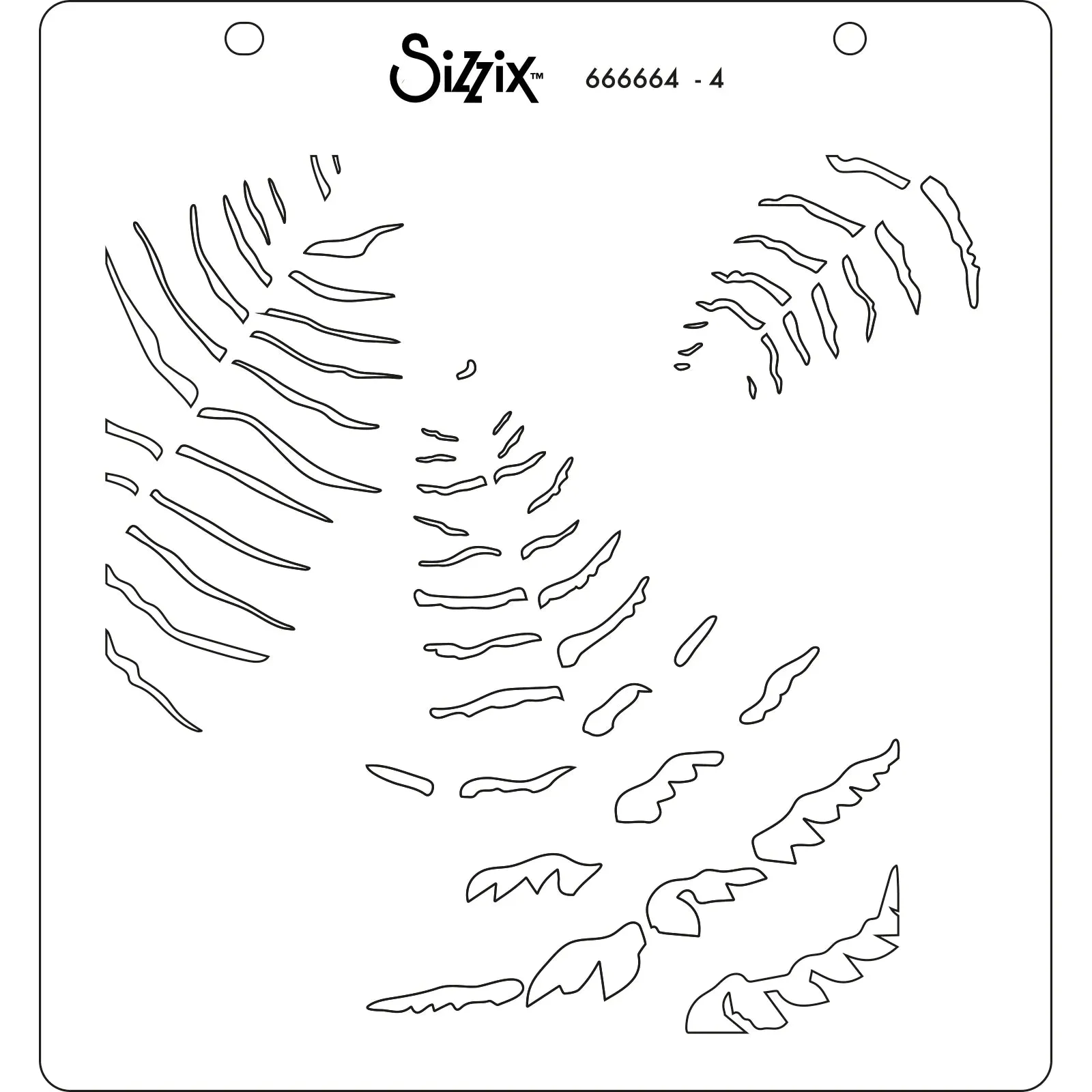 Sizzix Layered Stencil 4/Pkg - Fern