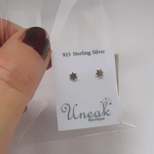 Small Sterling Silver Star Stud Earrings