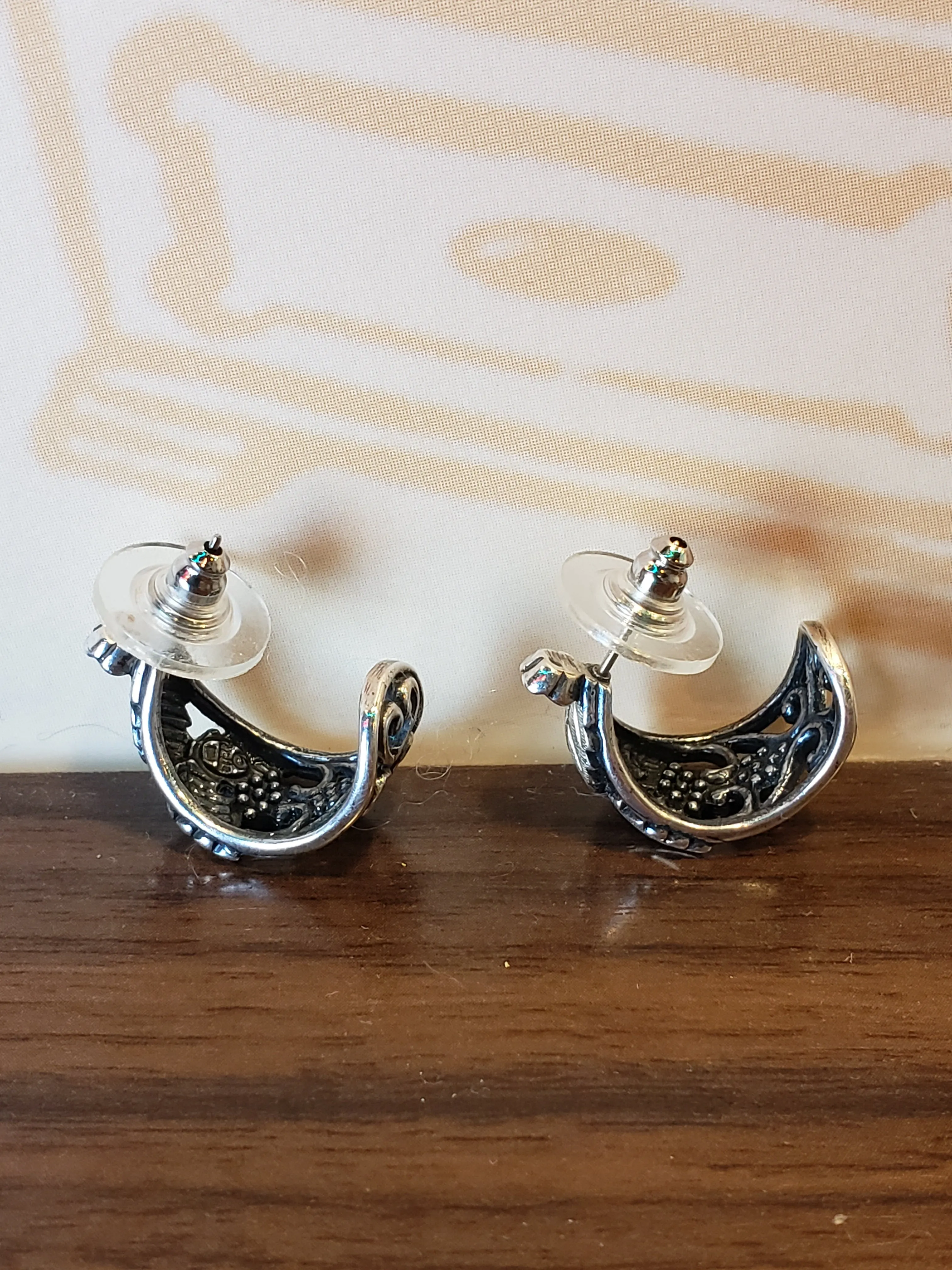 Sterling and Black Hills Gold Cuff Earrings