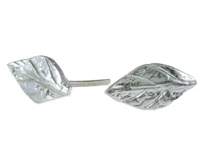 Sterling silver leaf stud earrings