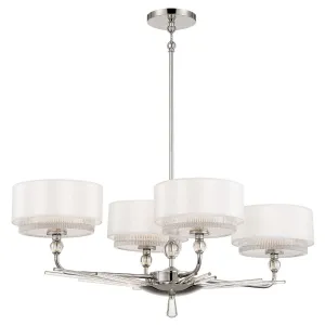 Sutton 38 in. 4 Lights Chandelier Polished Nickel Finish