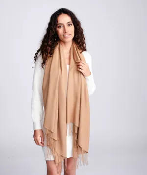 Taupe Pashmina in Super Soft Fabric with Knotted Fringes