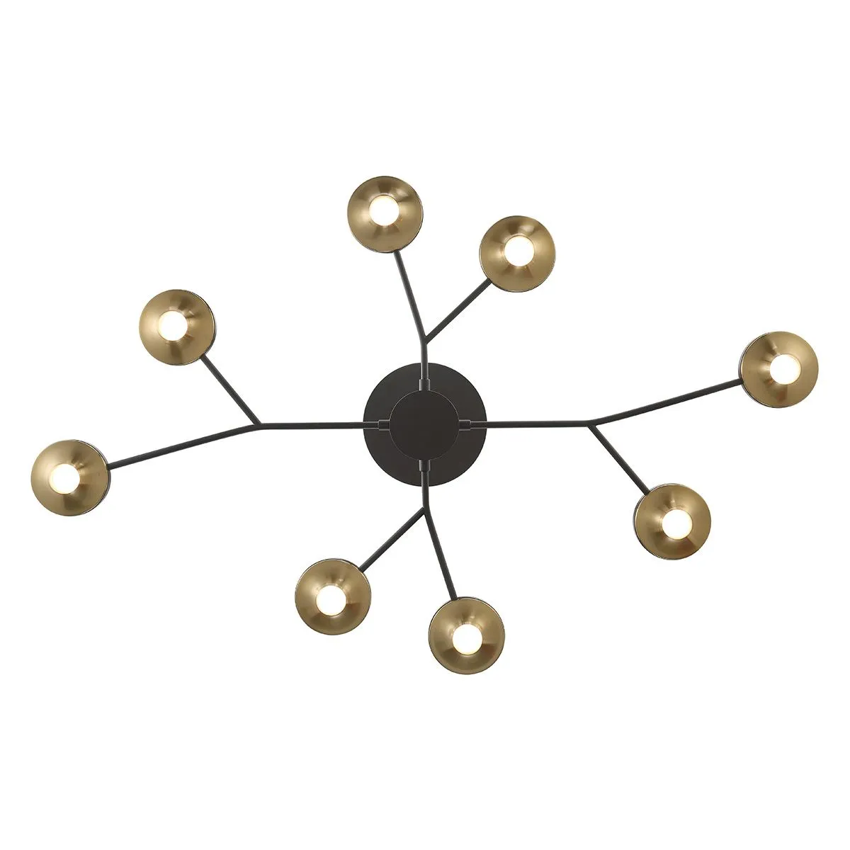 Torcia 16 Lights 36 in. LED Chandelier Black & Gold Finish