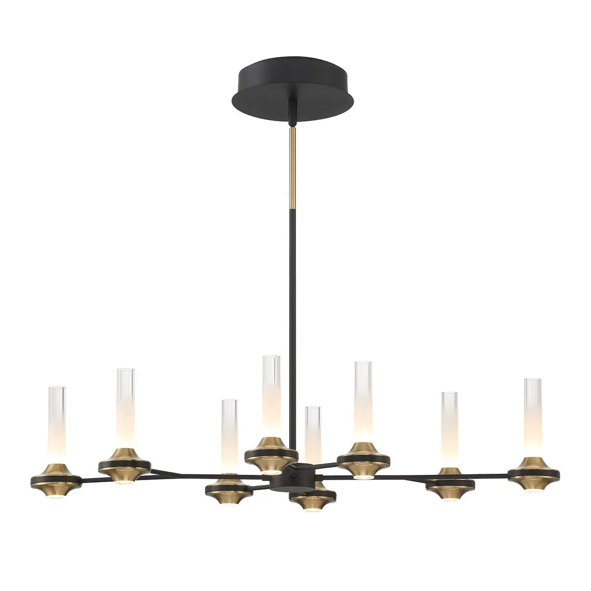 Torcia 16 Lights 36 in. LED Chandelier Black & Gold Finish