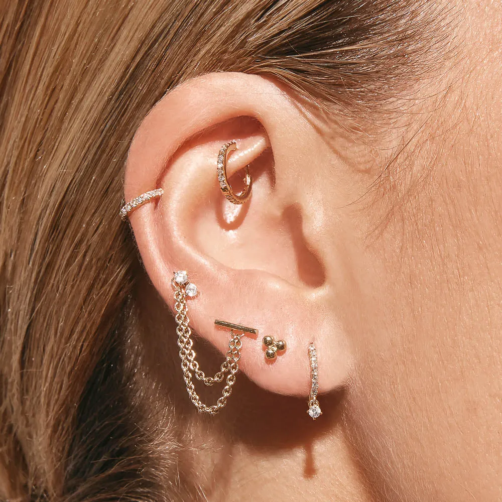Triple Ball Stud Earrings in 10k Gold