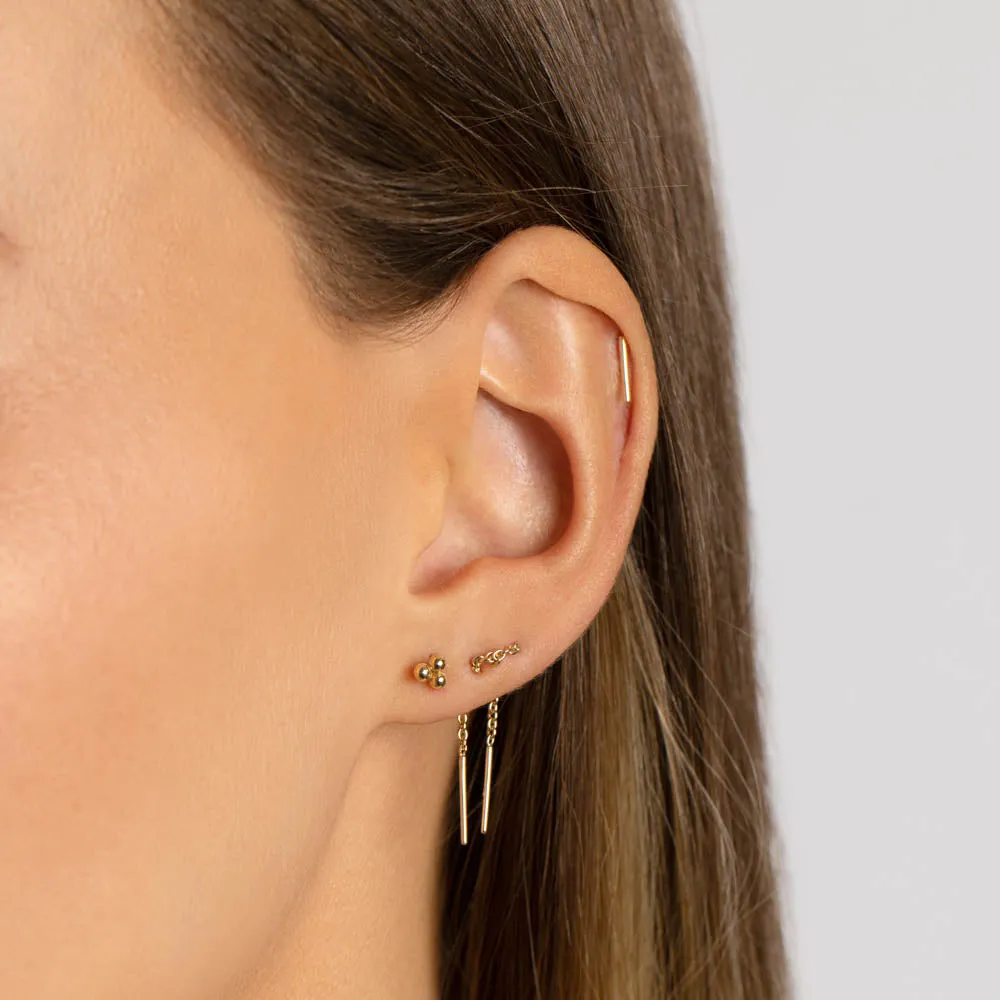 Triple Ball Stud Earrings in 10k Gold
