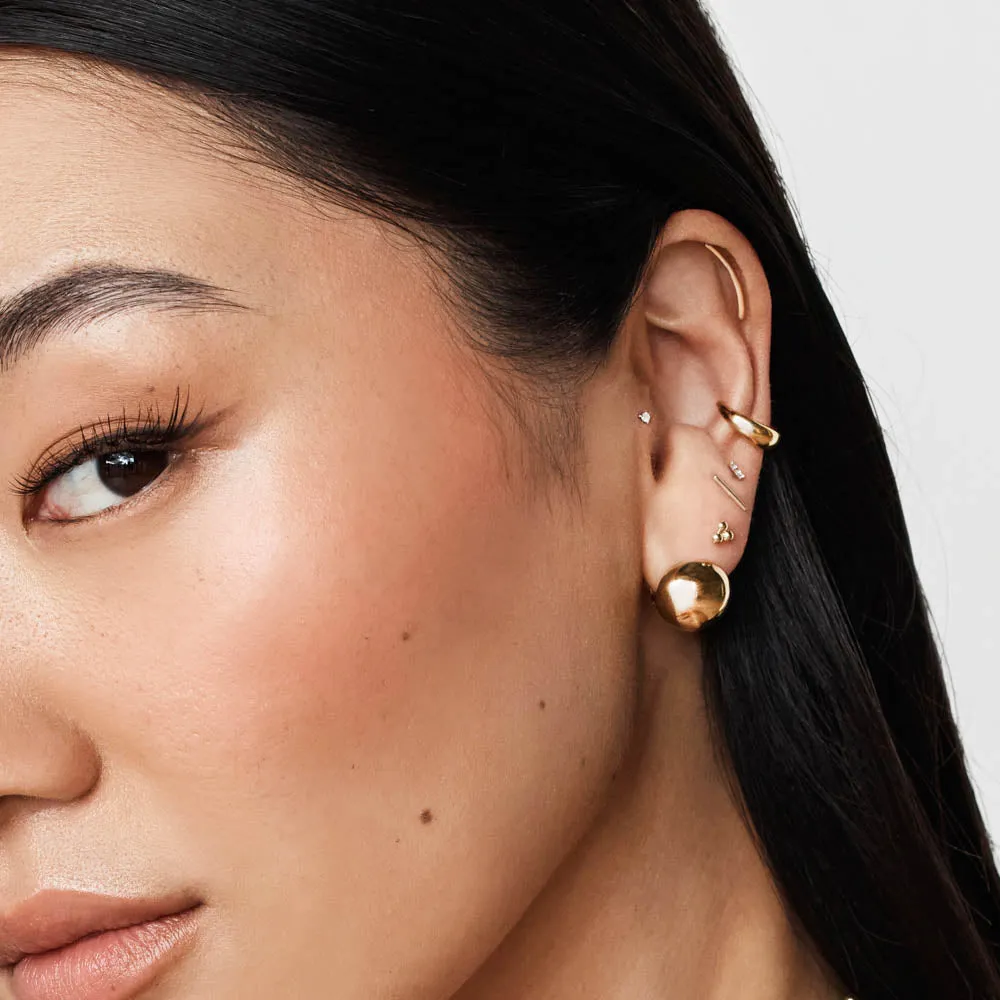 Triple Ball Stud Earrings in 10k Gold