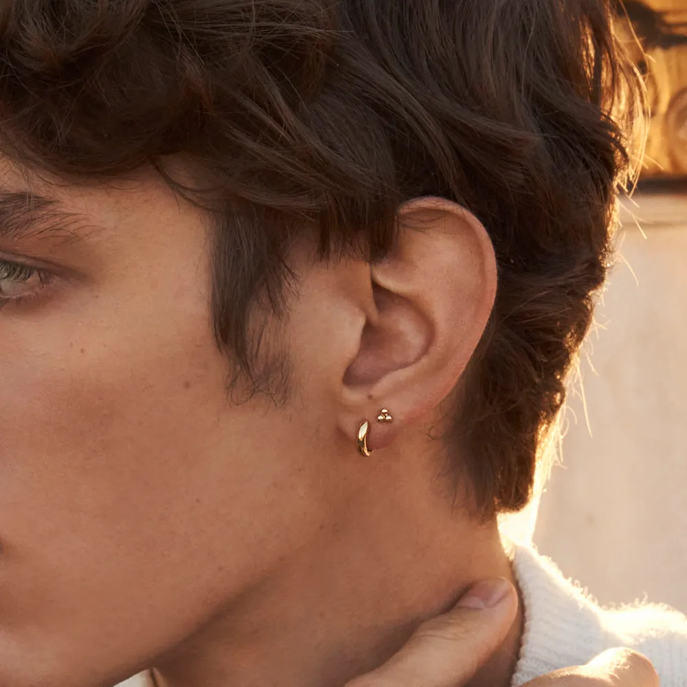 Triple Ball Stud Earrings in 10k Gold