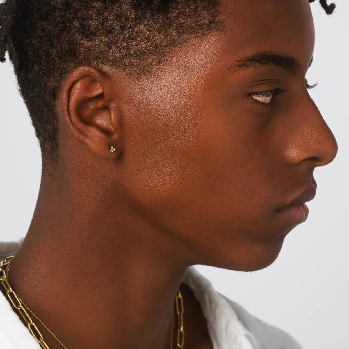 Triple Ball Stud Earrings in 10k Gold