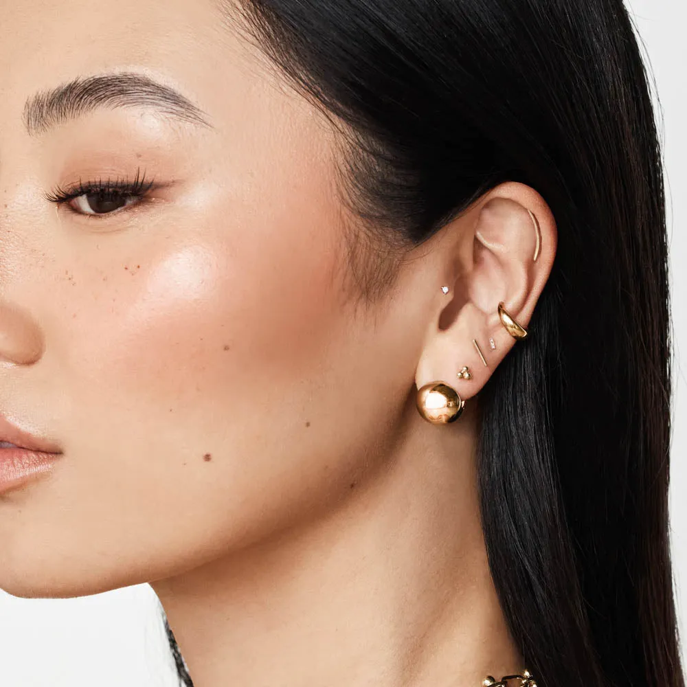 Triple Ball Stud Earrings in 10k Gold