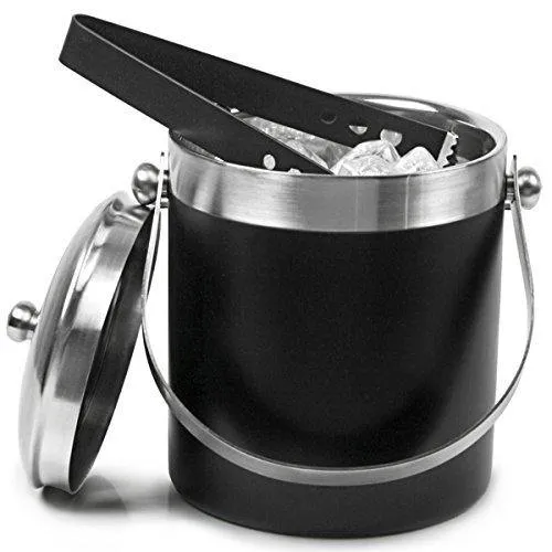 Tulsi King Traders -Stainless Steel Ice Bucket Black - 1750ml