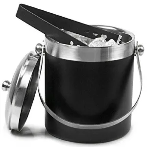 Tulsi King Traders -Stainless Steel Ice Bucket Black - 1750ml