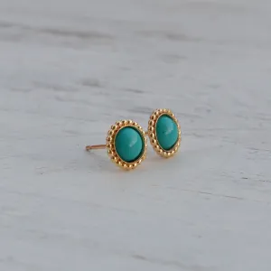 Turquoise earrings 14k gold filled stud earrings jewelry