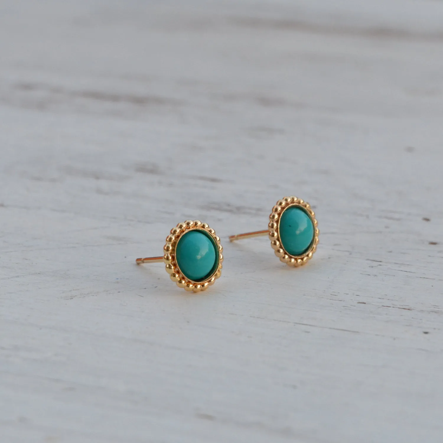 Turquoise earrings 14k gold filled stud earrings jewelry