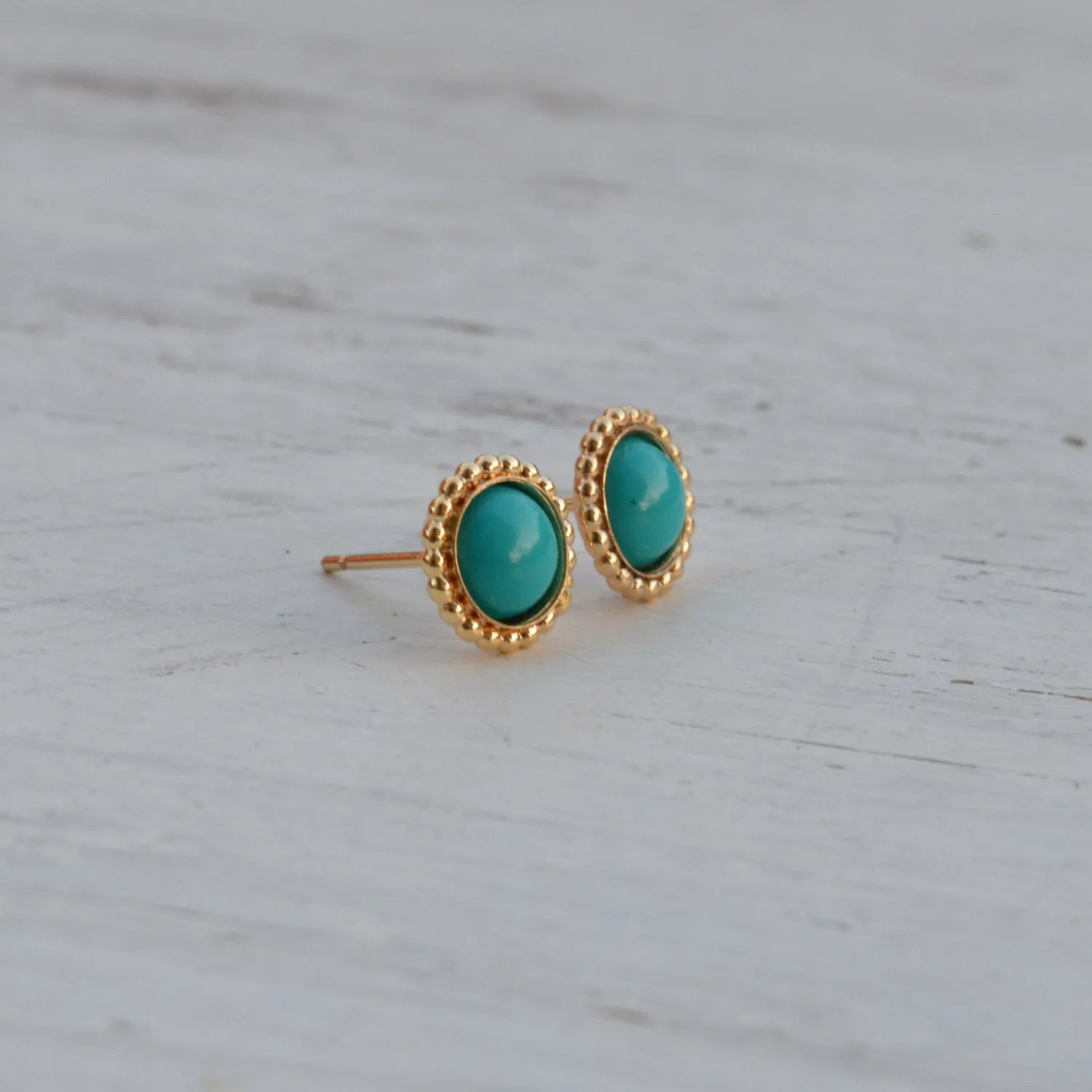 Turquoise earrings 14k gold filled stud earrings jewelry