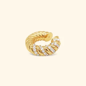 Twisted Crystal Rope Ear Cuff