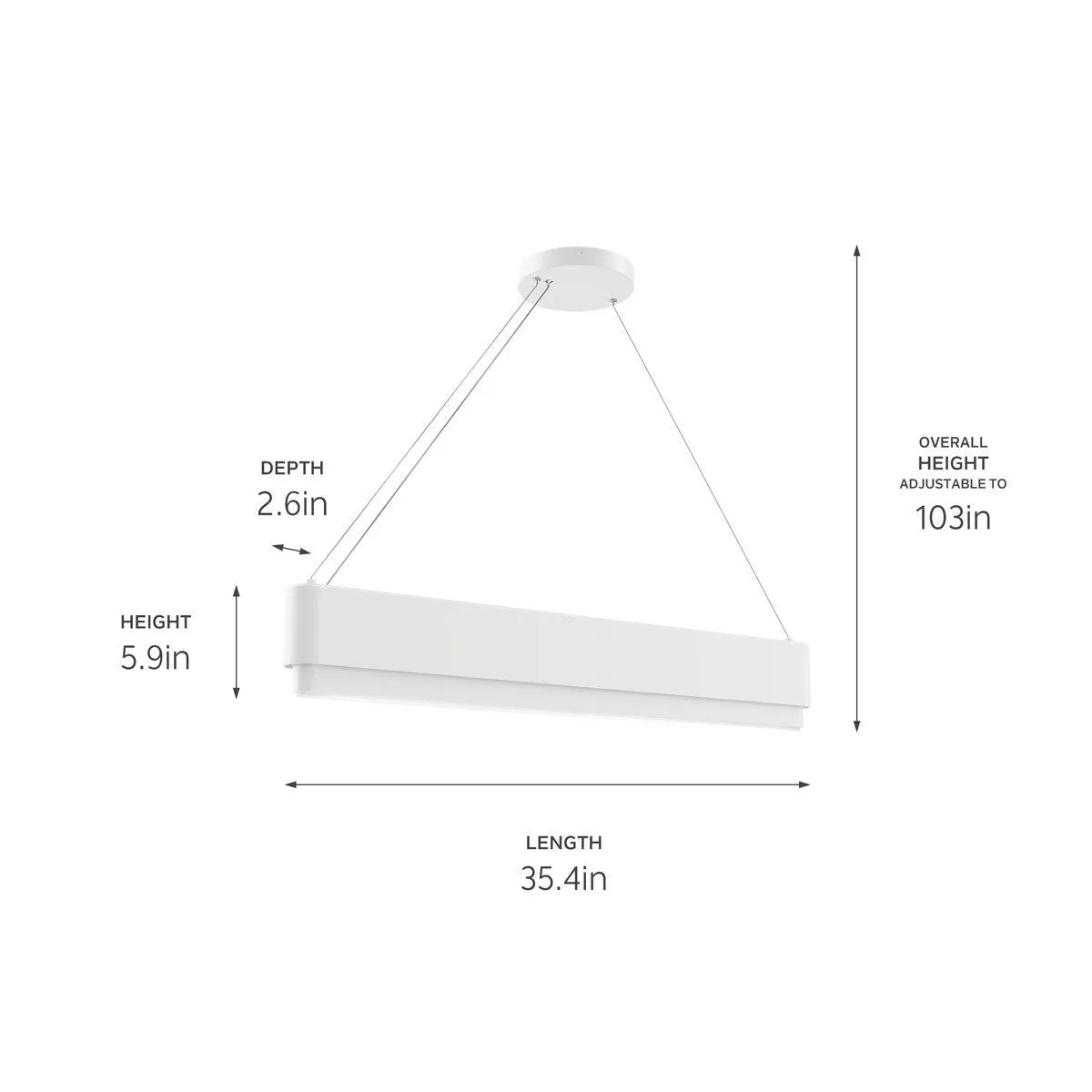 Walman 35 in. LED Chandelier White finish