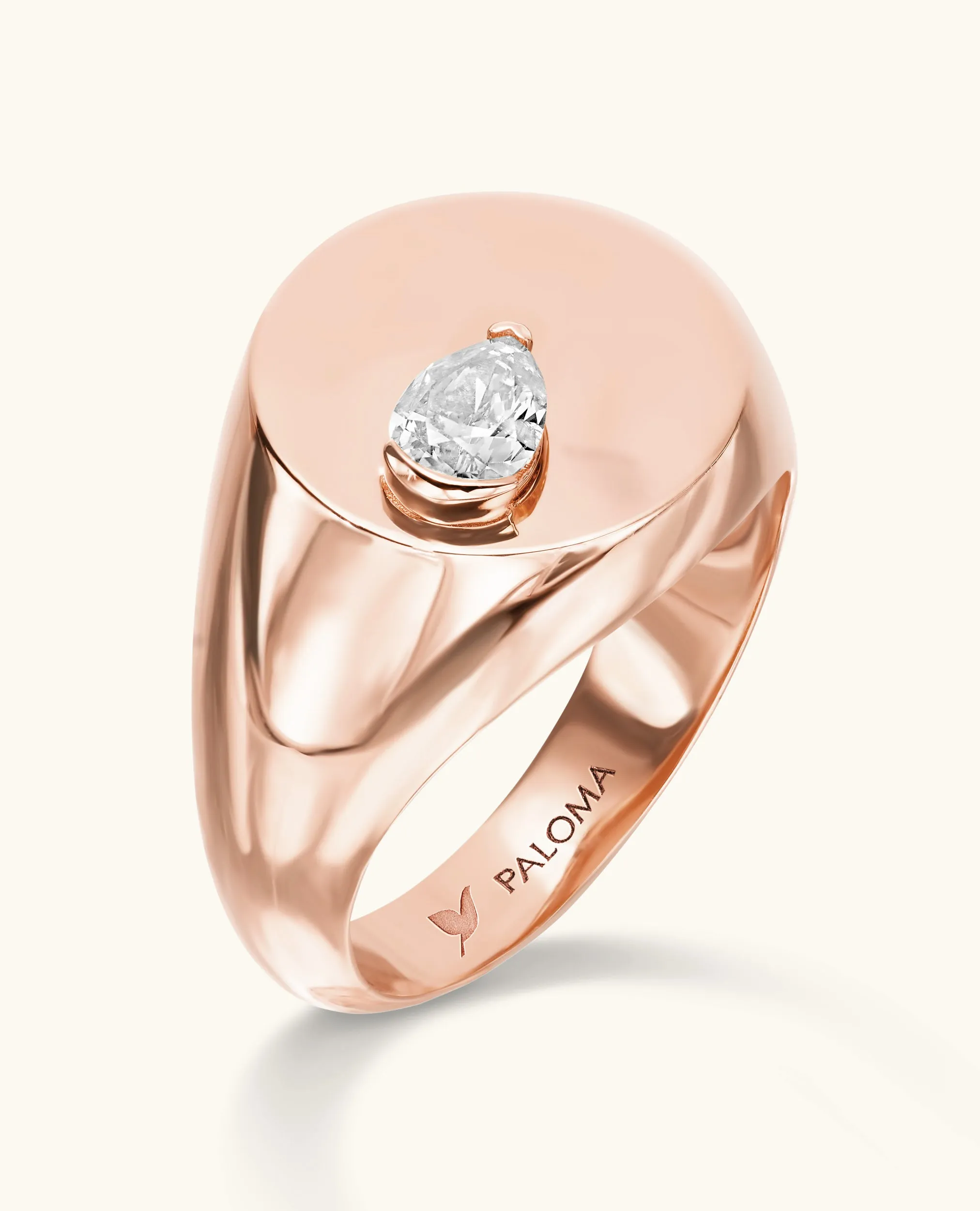 White Diamond Signet Ring