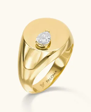 White Diamond Signet Ring