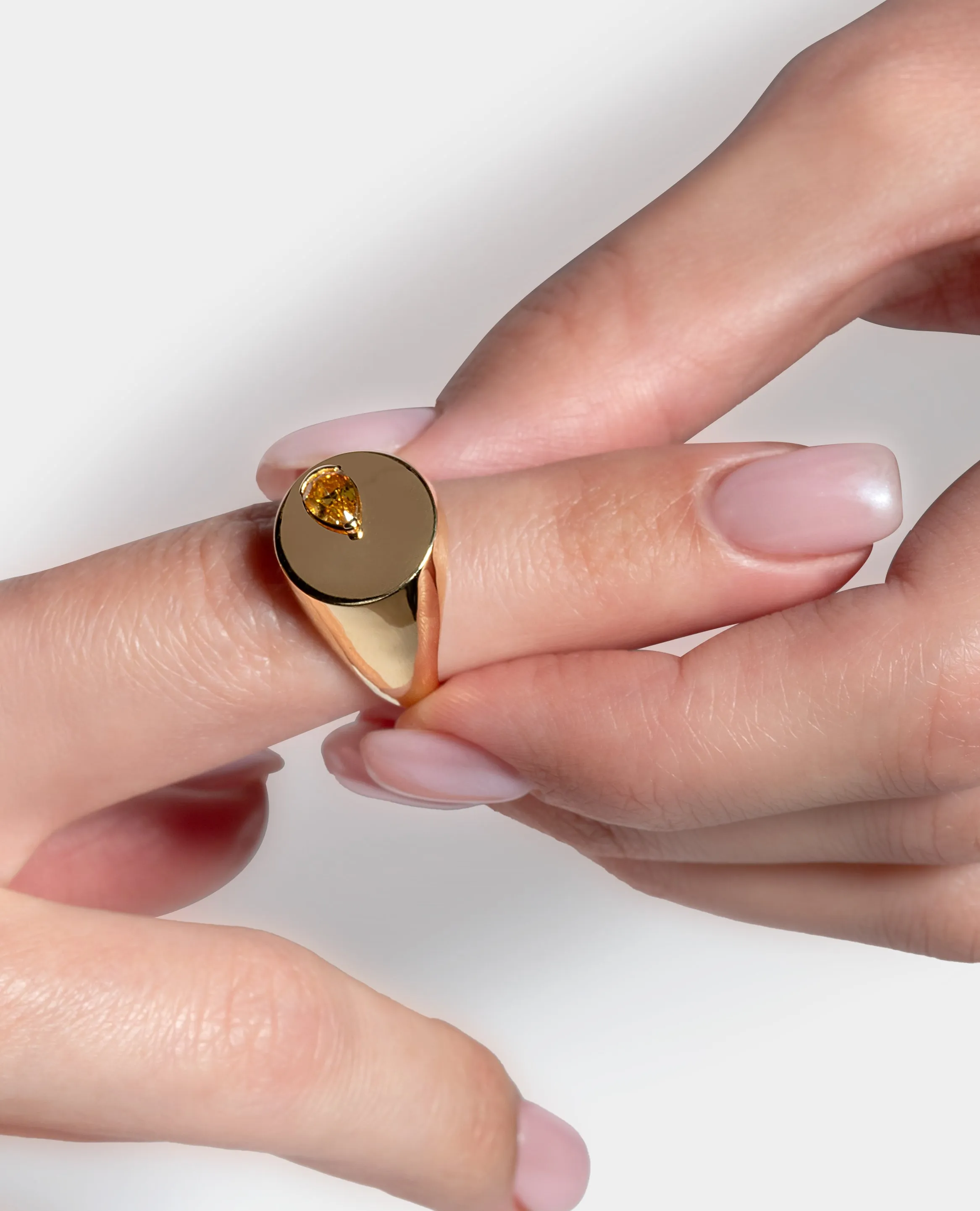 White Diamond Signet Ring