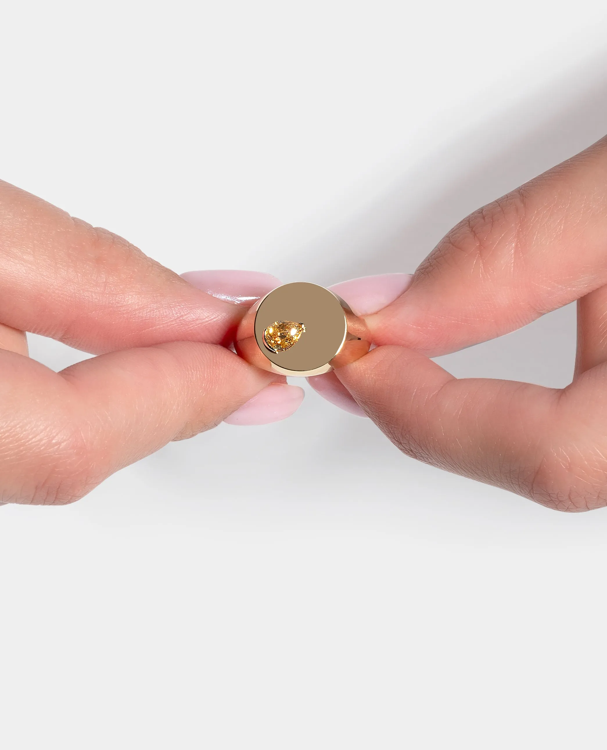 White Diamond Signet Ring