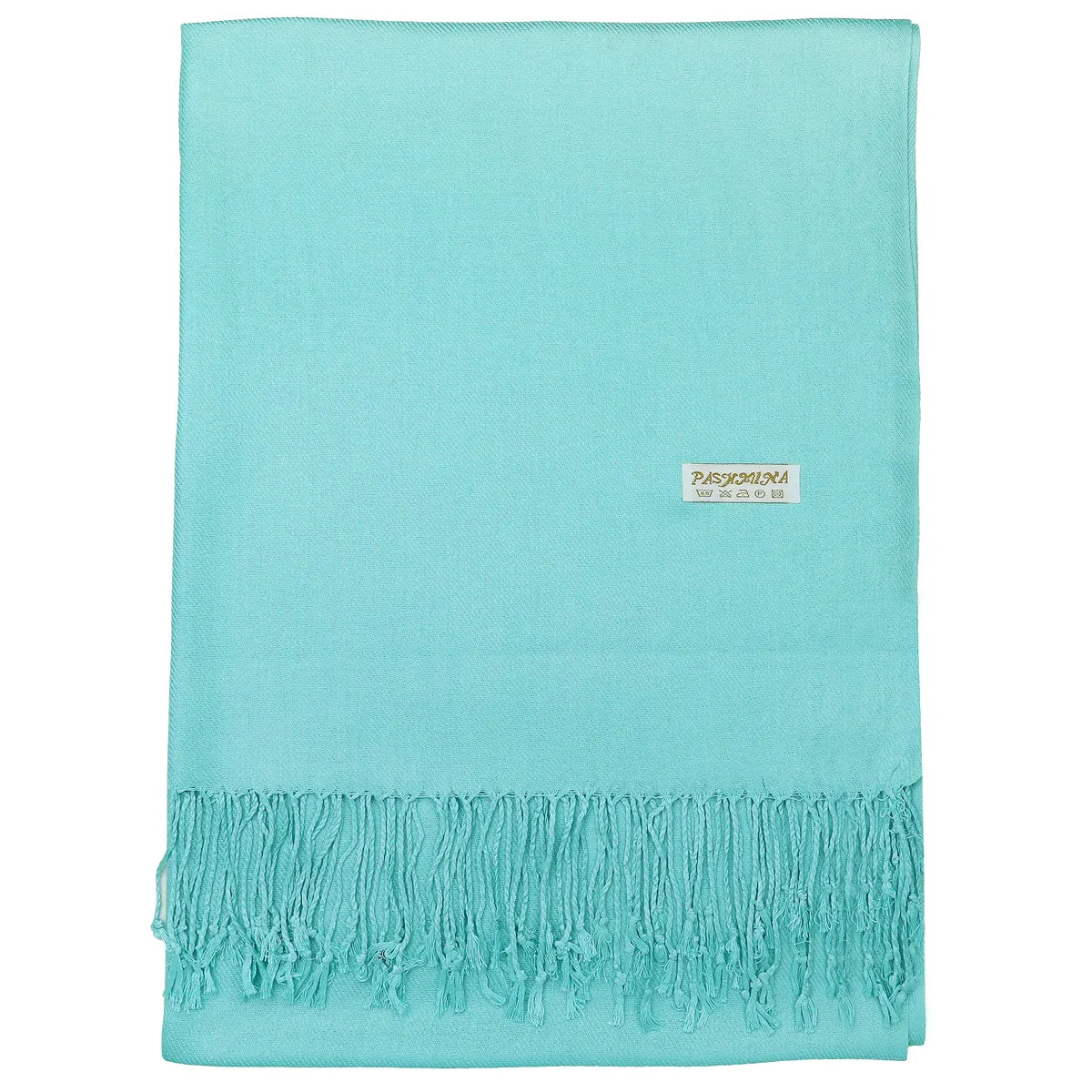 Women's Soft Solid Color Pashmina Shawl Wrap Scarf - Aqua Blue