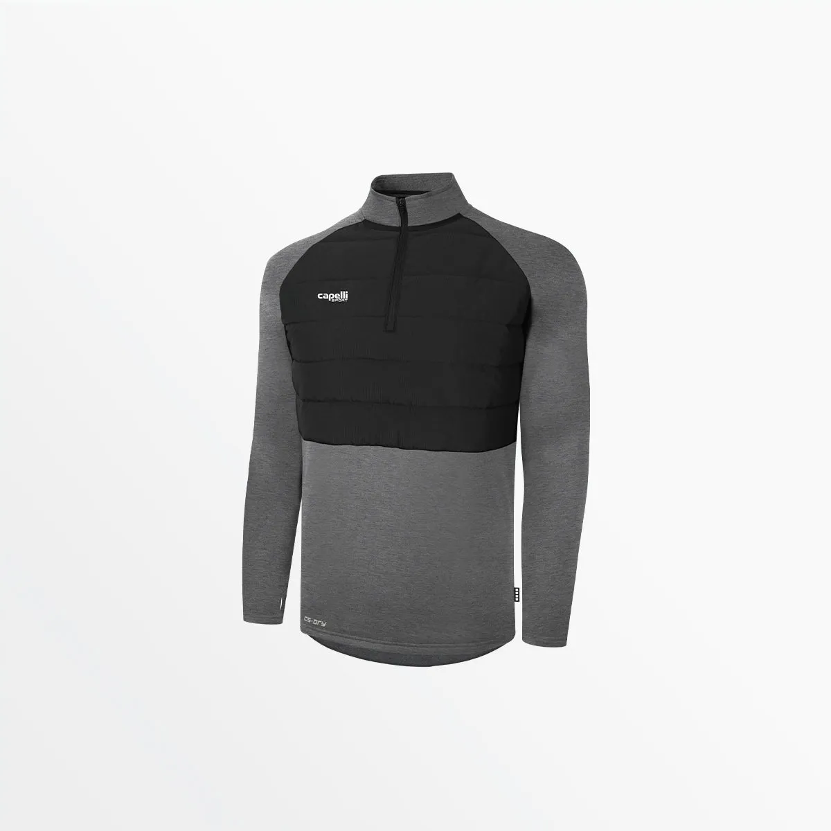 YOUTH BASICS THERMA FLEECE WOVEN FRONT 1/4 ZIP TOP