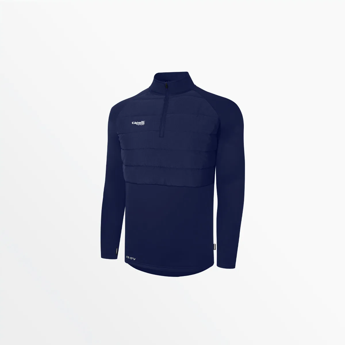 YOUTH BASICS THERMA FLEECE WOVEN FRONT 1/4 ZIP TOP